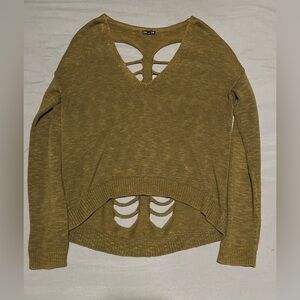 Vintage Oversized Knit Sweater with Skeleton Cut-Outs - Size S by Express